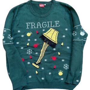 A Christmas Story FRAGILE Ugly Christmas Sweater Knitted 3XL